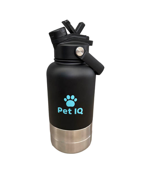 Pet IQ Smart Travel Bottle — Insulated Drink Bottle with Twist‑Apart Pet Bowl